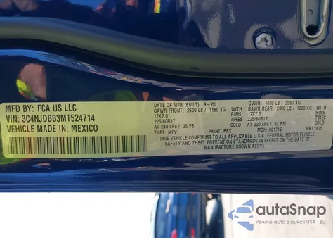 2021 Jeep Compass Latitude 4X4 from USA, damaged, VIN 3C4NJDBB3MT524714